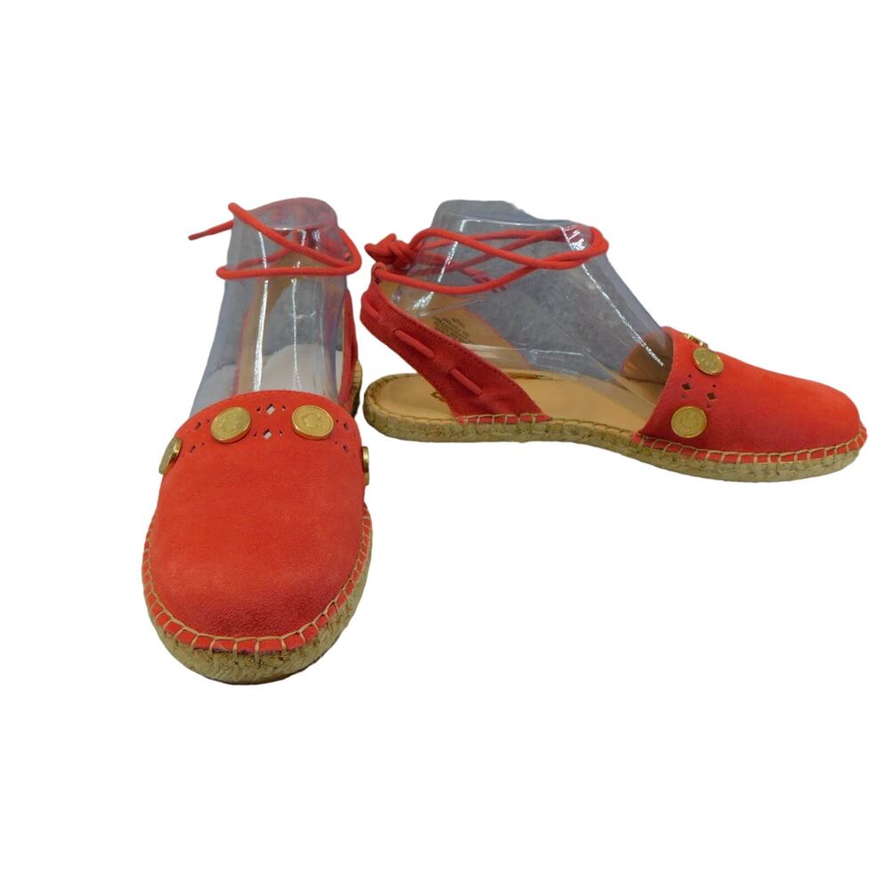 C Wonder Coral Suede Slingback Michaela Coin Detail Espadrilles NEW Size 9M
